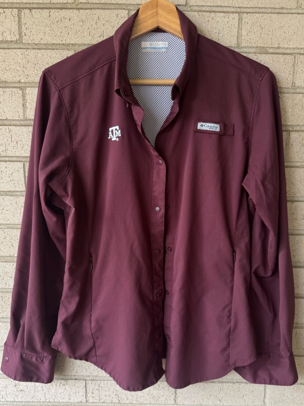 Columbia Maroon Texas A&M Embroidered Tamami II Button-Up Shirt Small